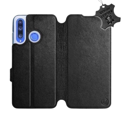 Flip puzdro na mobil Honor 20 Lite – Čierne – kožené – Black...