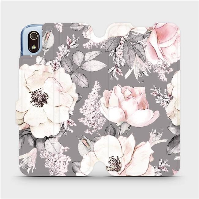 Flipové puzdro na mobil Xiaomi Redmi 7A – MX06S Kvety na sivom...