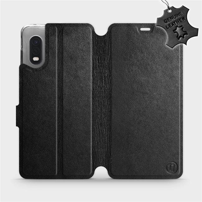 Flip puzdro na mobil Samsung Xcover PRO – Čierne – kožené – Black...