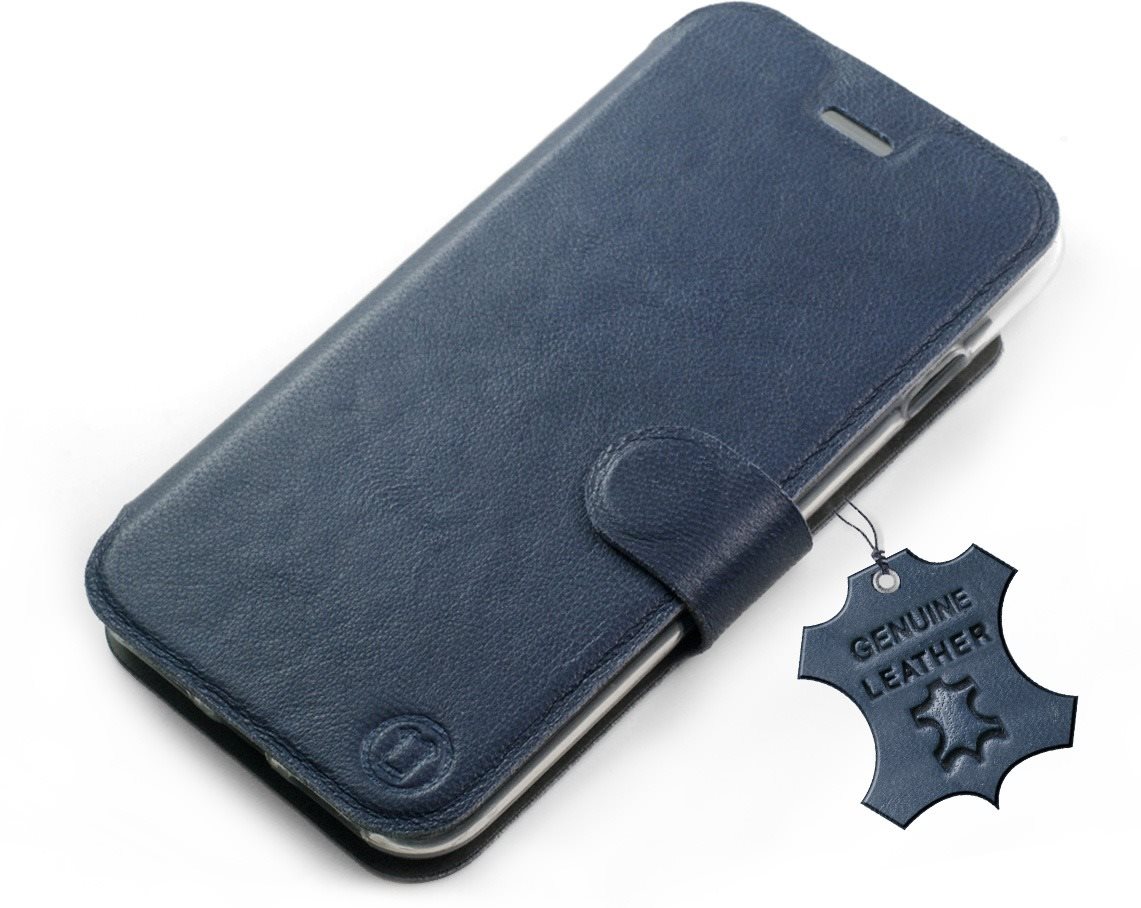 Flipové puzdro na mobil Xiaomi Redmi 9A – Modré – kožené – Blue...