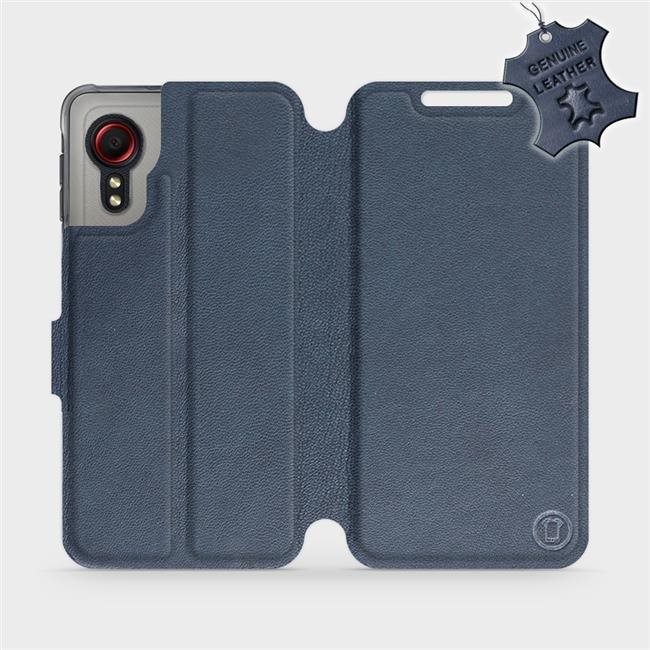 Kožené flip puzdro Samsung Galaxy Xcover 5 – Modré – Blue Leather...