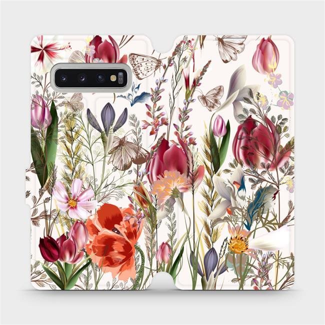 Flip puzdro na mobil Samsung Galaxy S10 Plus – MP01S Rozkvitnutá...