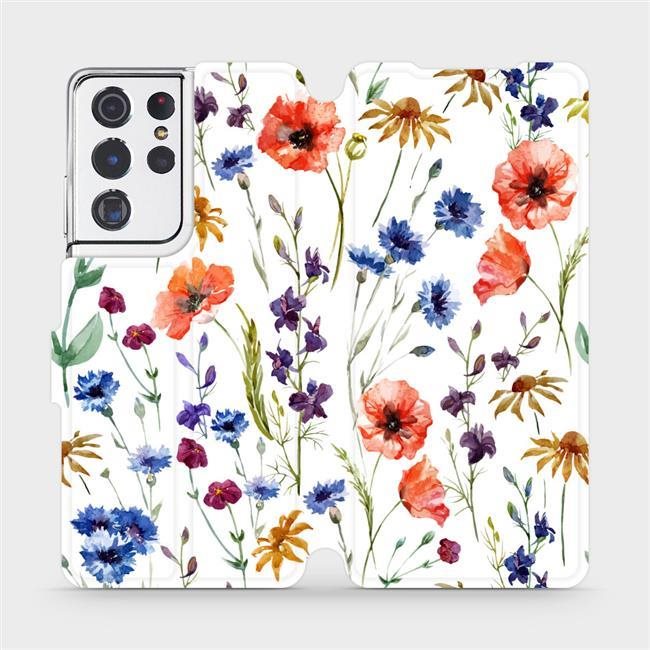 Flip puzdro na mobil Samsung Galaxy S21 Ultra – MP04S Lúčne kvety...