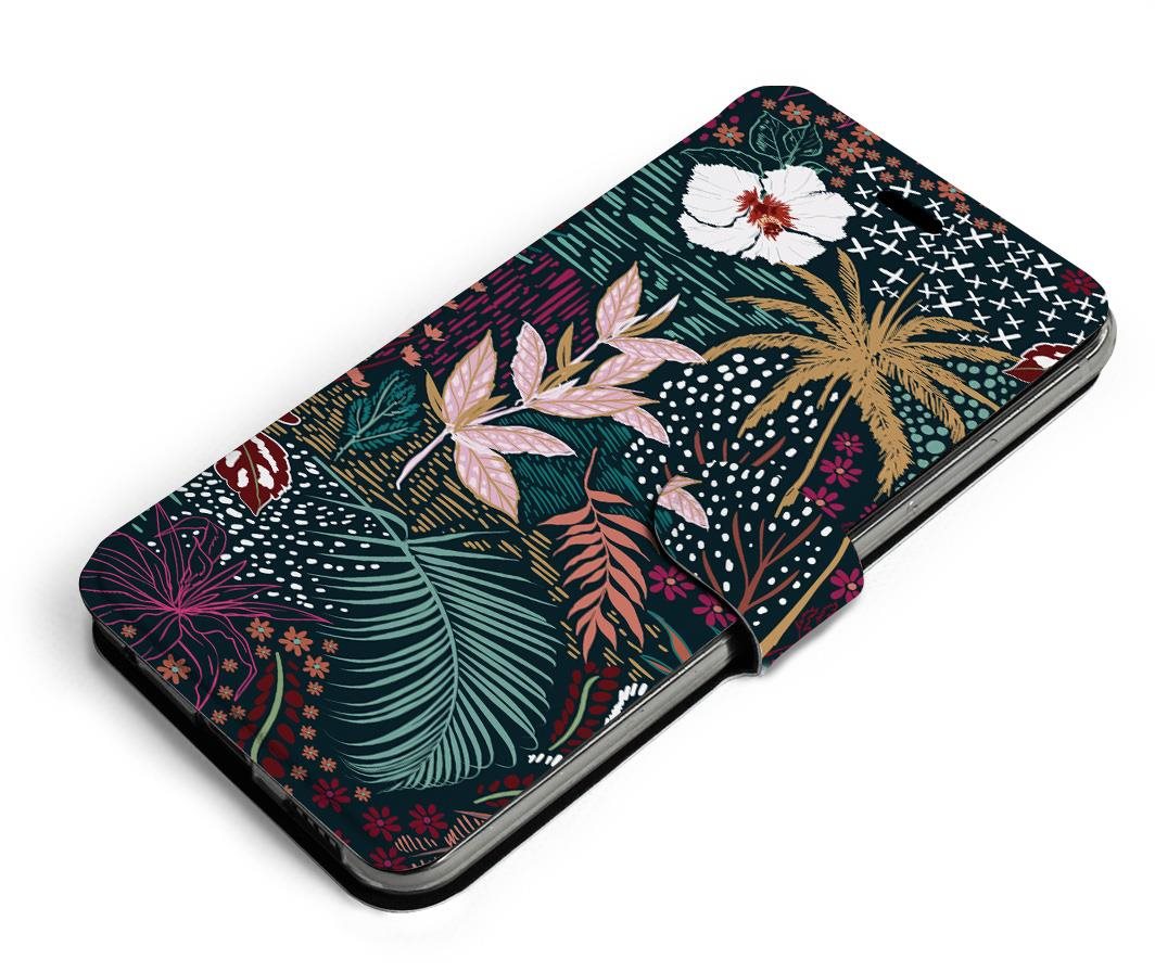 Mobiwear Flip puzdro na Huawei P30 Lite – VP13S Temná flóra Puzdro...