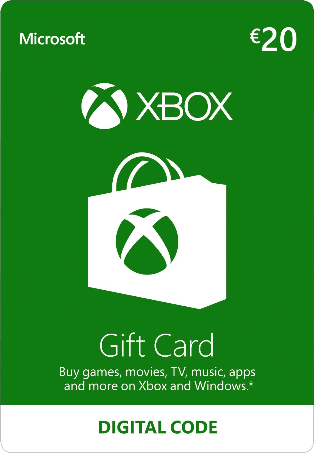 Xbox Live Geschenkkarte im Wert von 20 Euro Prepaid-Karte