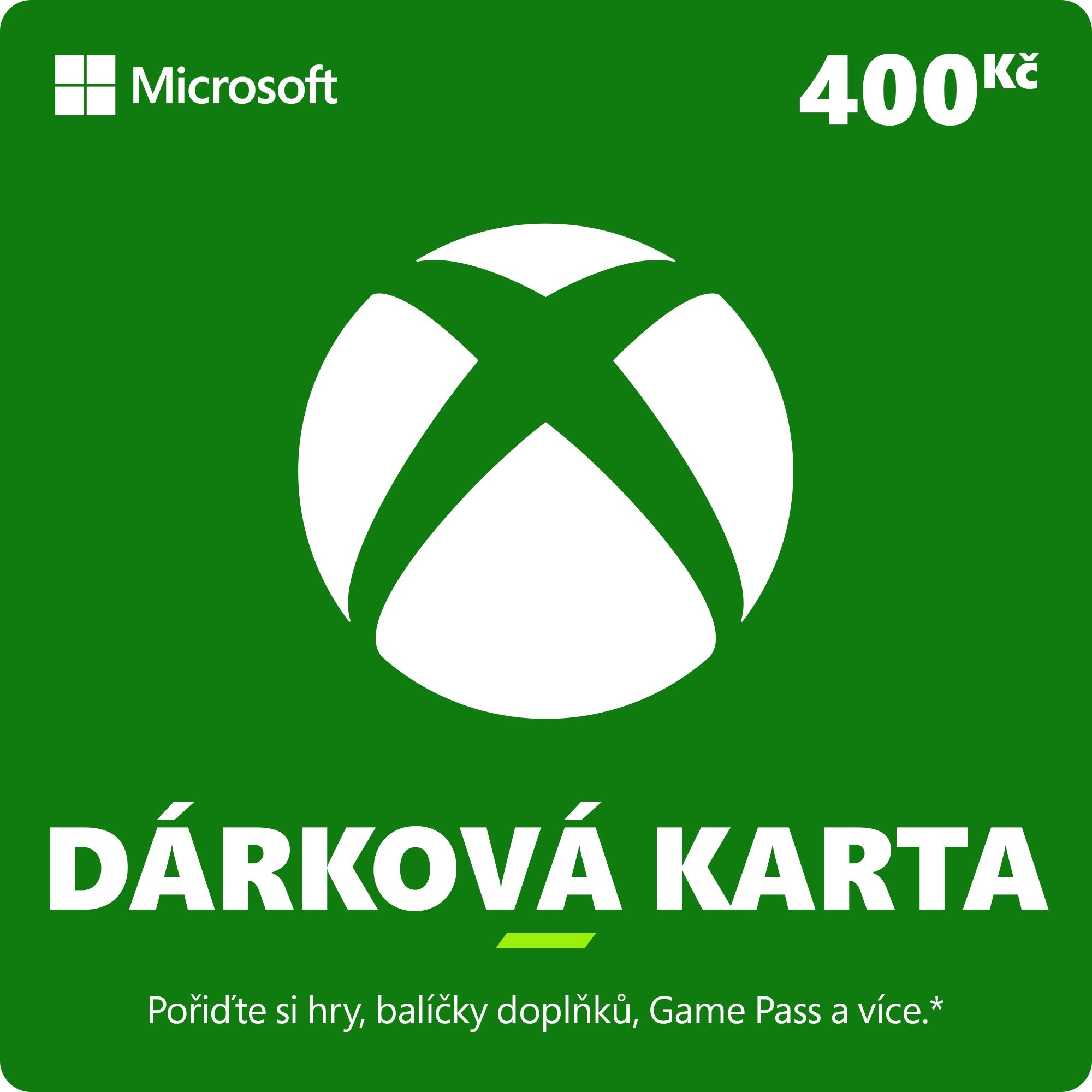 Xbox Live Dárková karta v hodnotě 400Kč Dobíjecí karta