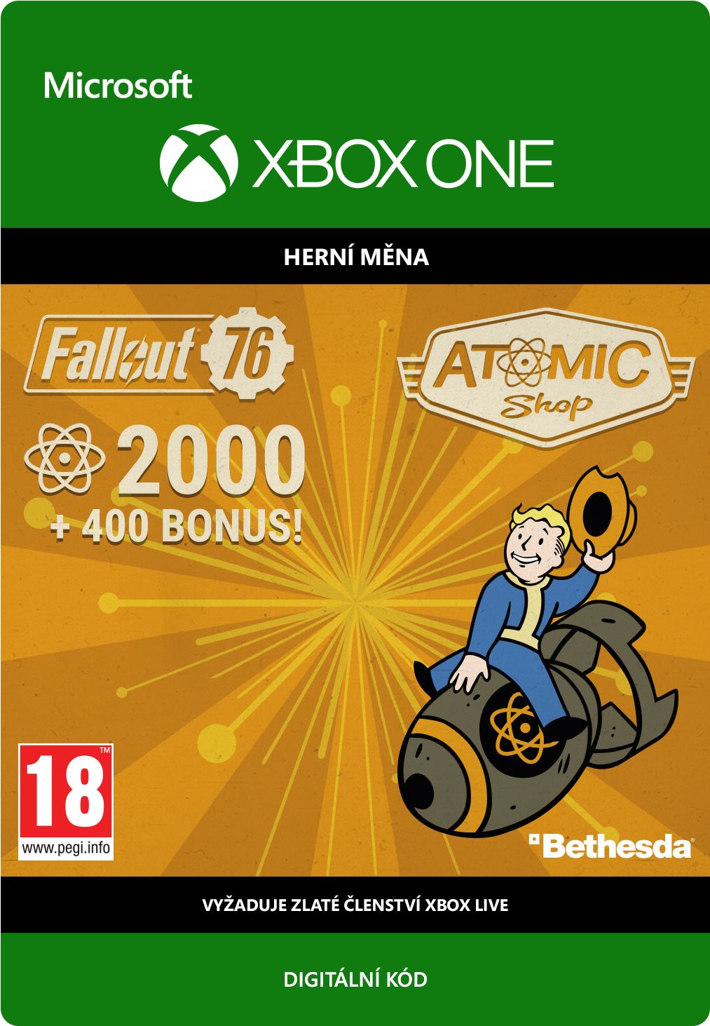 Fallout 76: 2000 Atoms – Xbox Digital Herný doplnok