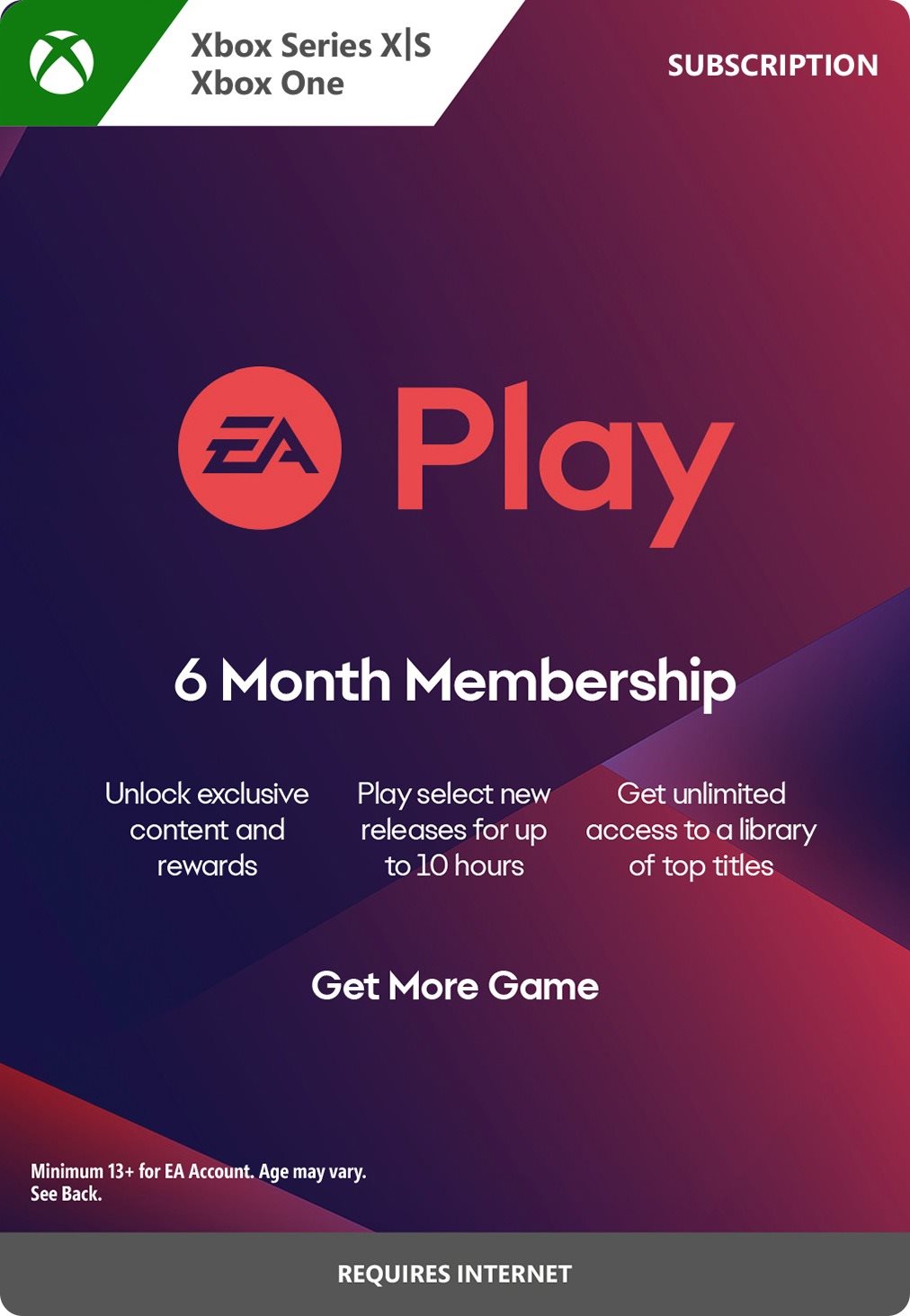 EA Play - 6-Monats-Abonnement - Xbox Digital Prepaid-Karte