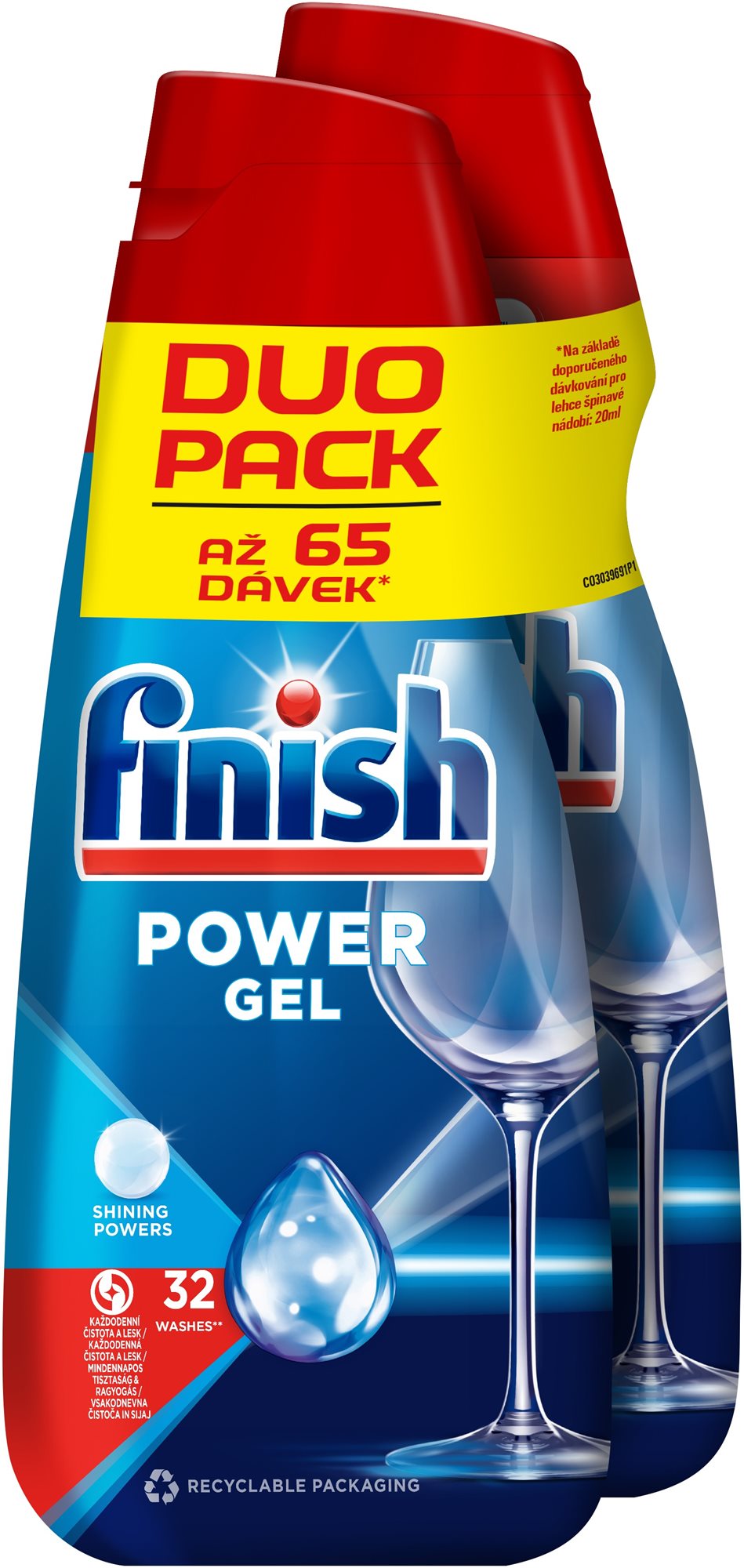 FINISH Gel All-in-1 Shine&Protect 2x 650 ml (52 dávek) Gel do myčky