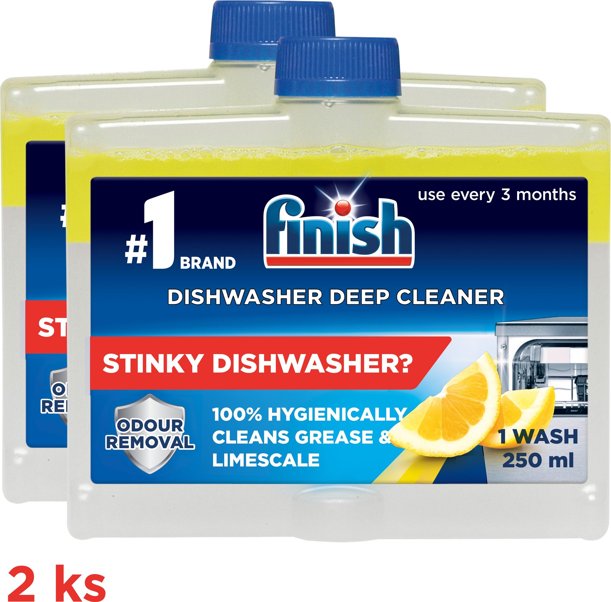 FINISH Čistič umývačky Lemon 250 ml DUO Čistič umývačky riadu