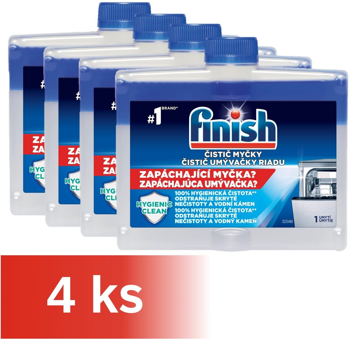 FINISH mosogatógép-tisztító, 4×250 ml Mosogatógép tisztító