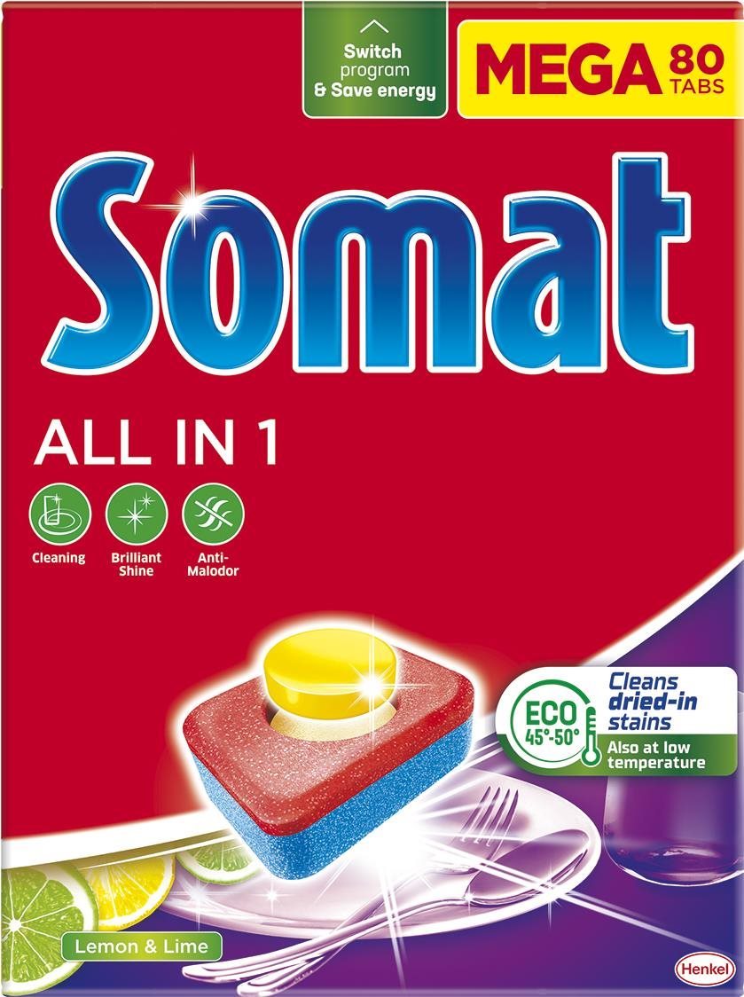 SOMAT All-in-1 Lemon & Lime 80 ks Tablety do myčky