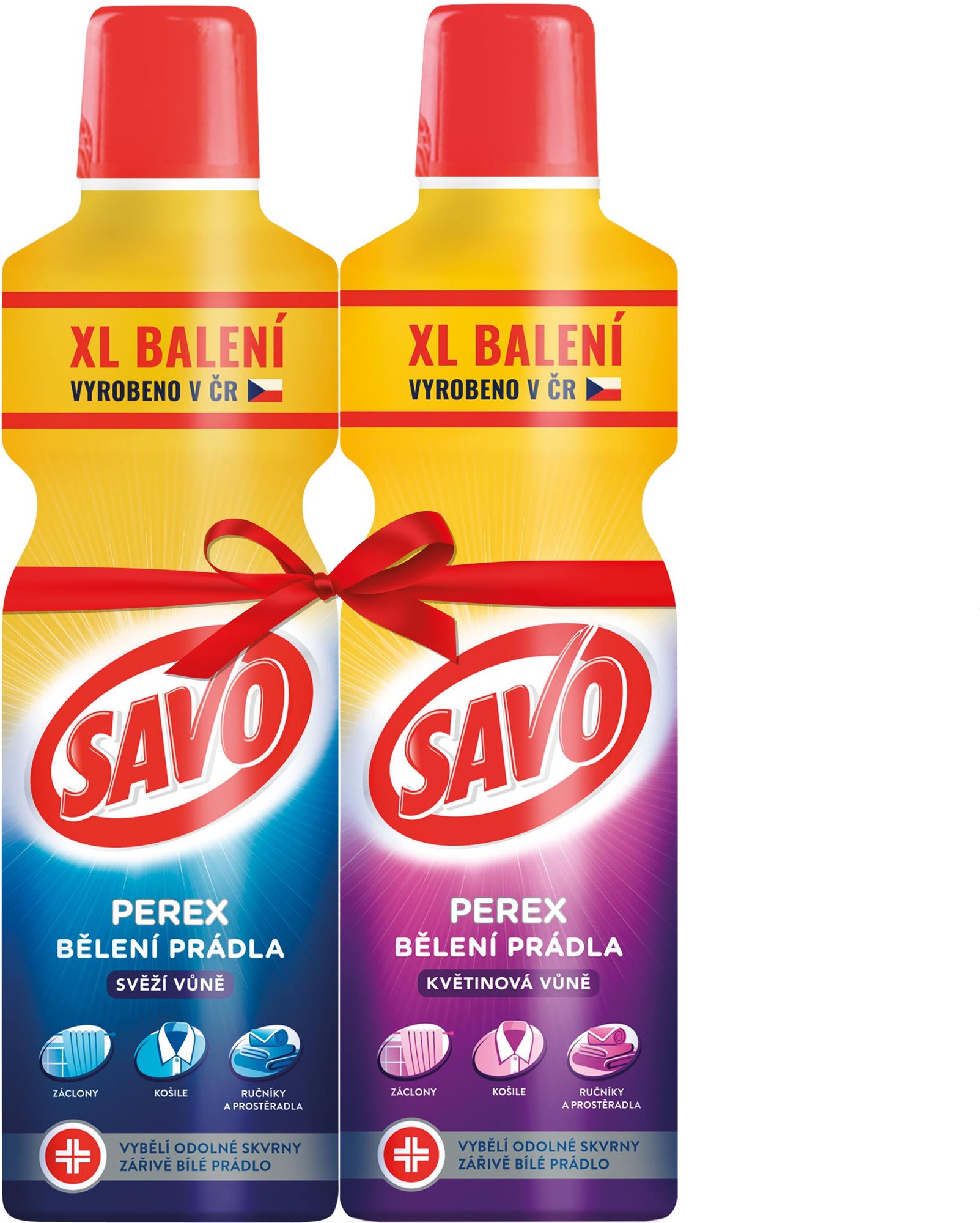 SAVO Perex kvetinová a svieža vôňa 2× 1,2 l Bielidlo na bielizeň