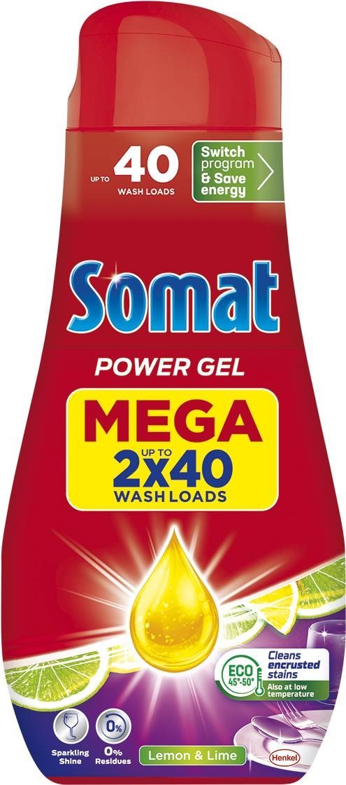SOMAT All-in-1 Lemon & Lime 80 adag, 1,44 l Mosogatógép gél