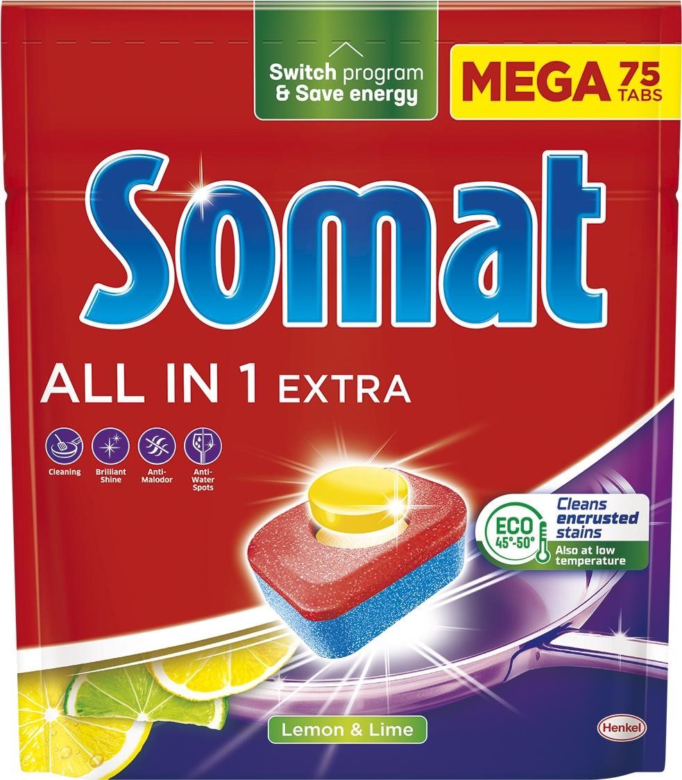 SOMAT All in 1 Extra Lemon & Lime 75 ks Tablety do myčky