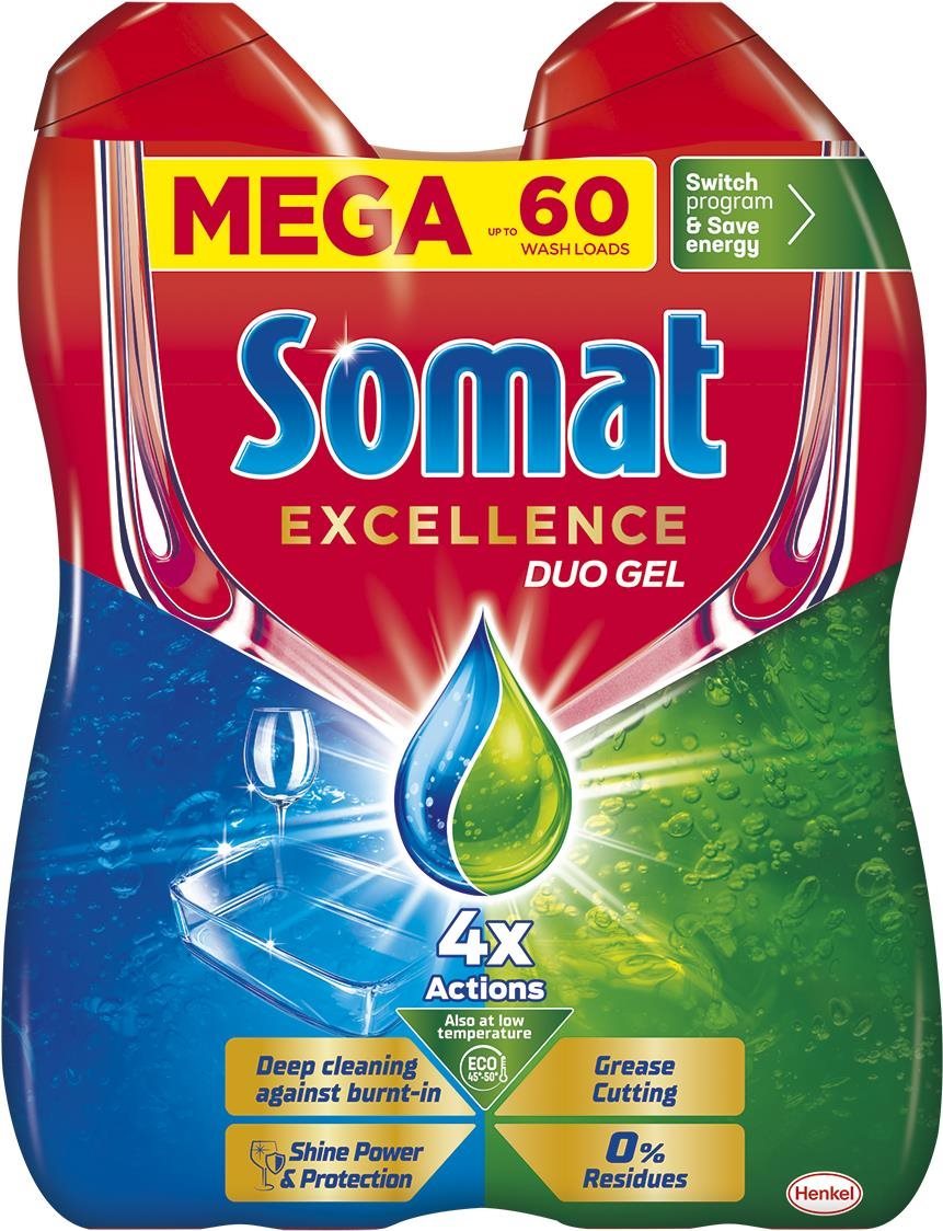 Somat Excellence Anti-Grease 60 adag, 1,08 l Mosogatógép gél