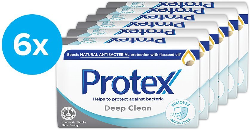 PROTEX Deep Clean s přirozenou antibakteriální ochranou 6 × 90 g...