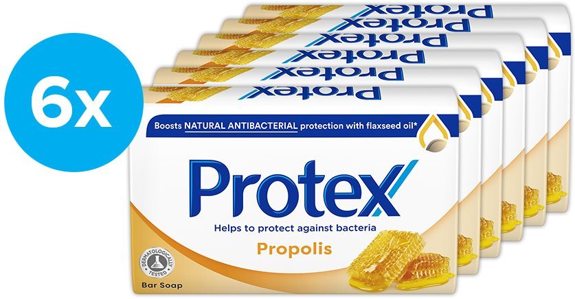 PROTEX Propolis s přirozenou antibakteriální ochranou 6 × 90 g Tuhé...