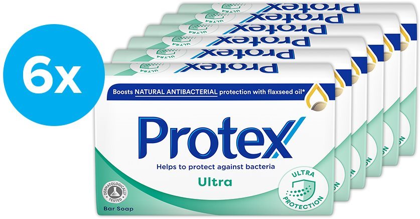 PROTEX Ultra s přirozenou antibakteriální ochranou 6 × 90 g Tuhé...