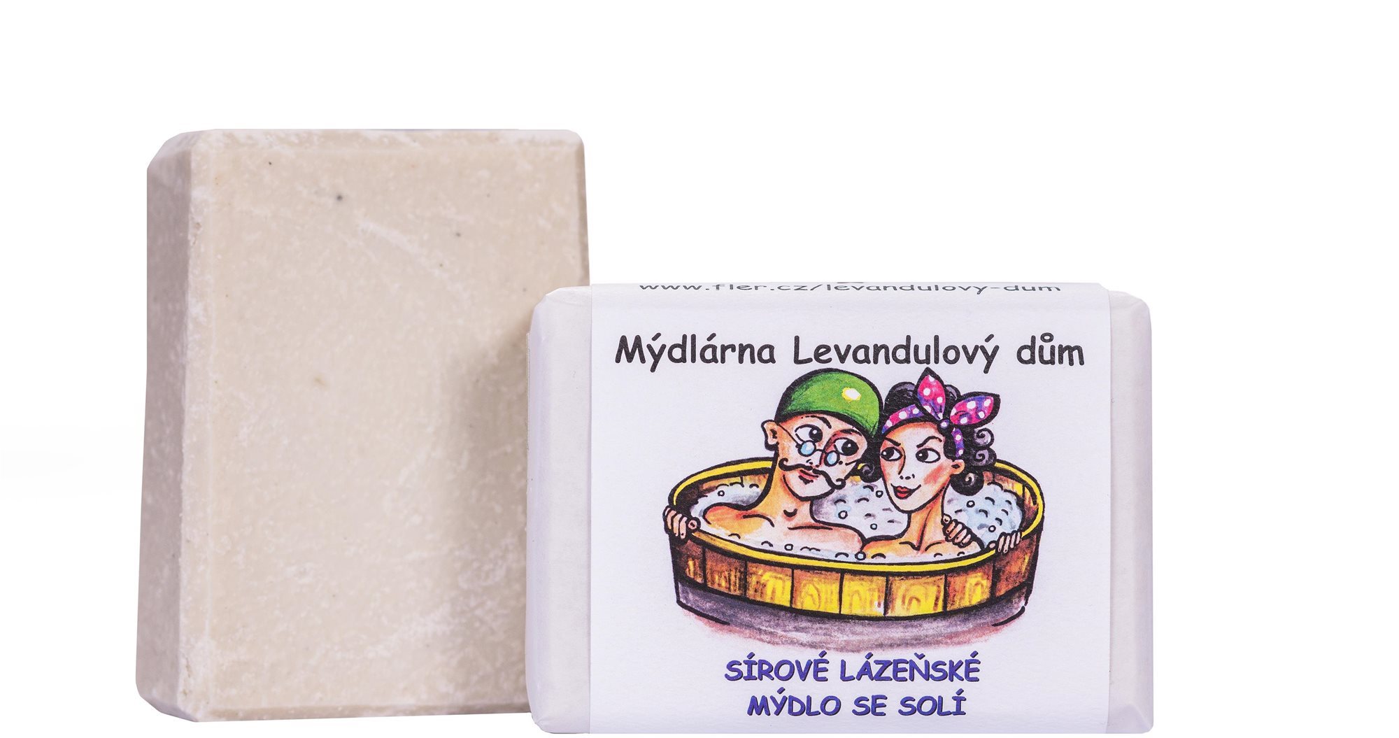 LEVANDULOVÝ DŮM Sírové lázeňské mýdlo se solí 120 g Tuhé mýdlo