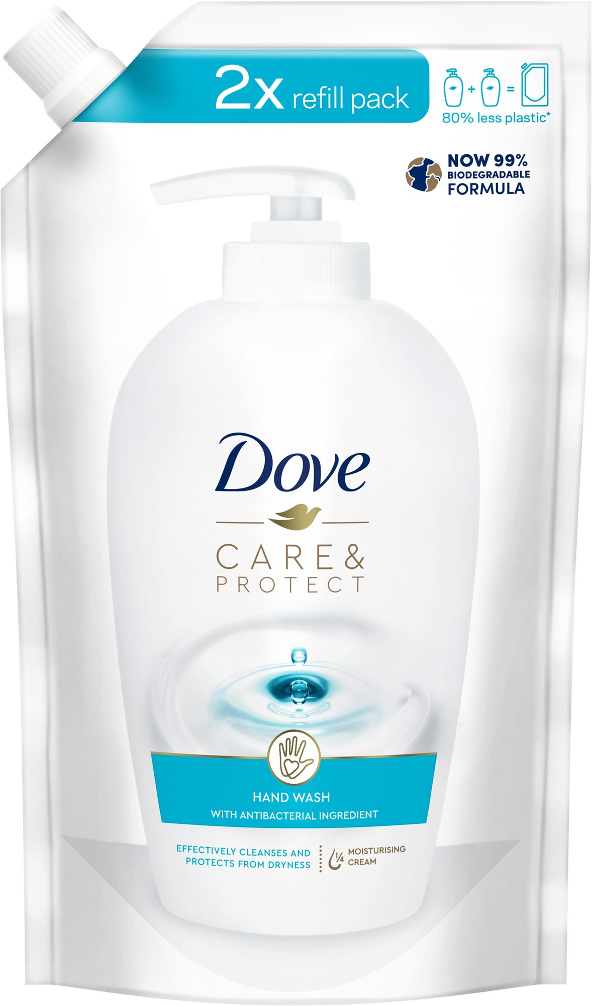 DOVE Care & Protect Tekuté mýdlo náhradní náplň 500 ml Tekuté mýdlo