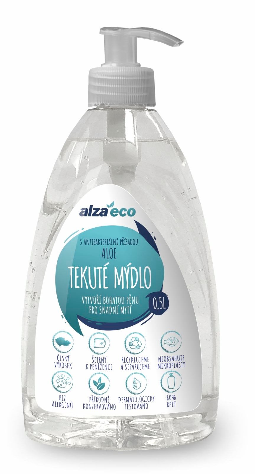 AlzaEco Tekuté mýdlo Aloe Antibakteriální 500 ml Tekuté mýdlo
