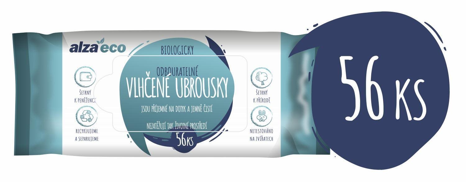AlzaEco Biologicky odbúrateľné vlhčené obrúsky 56 ks Čistiace utierky
