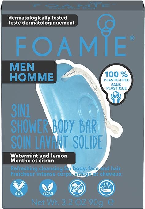 FOAMIE 3in1 Shower Body Bar For Men Seas The Day 90 g Szappan