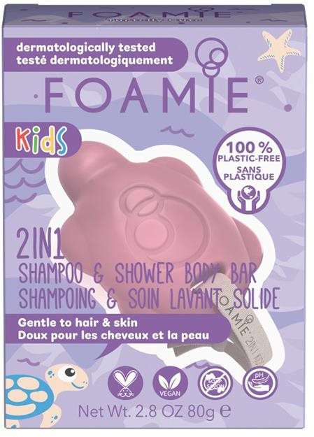 FOAMIE 2 in 1 Shower Body Bar for Kids Peach 80 g Tuhé mydlo