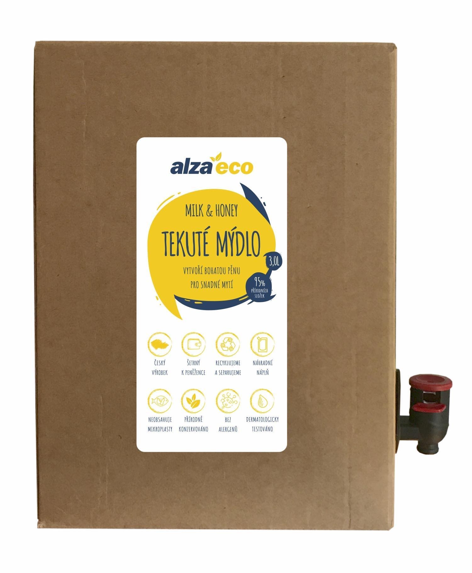 AlzaEco Tekuté mydlo Milk & Honey 3 l Tekuté mydlo