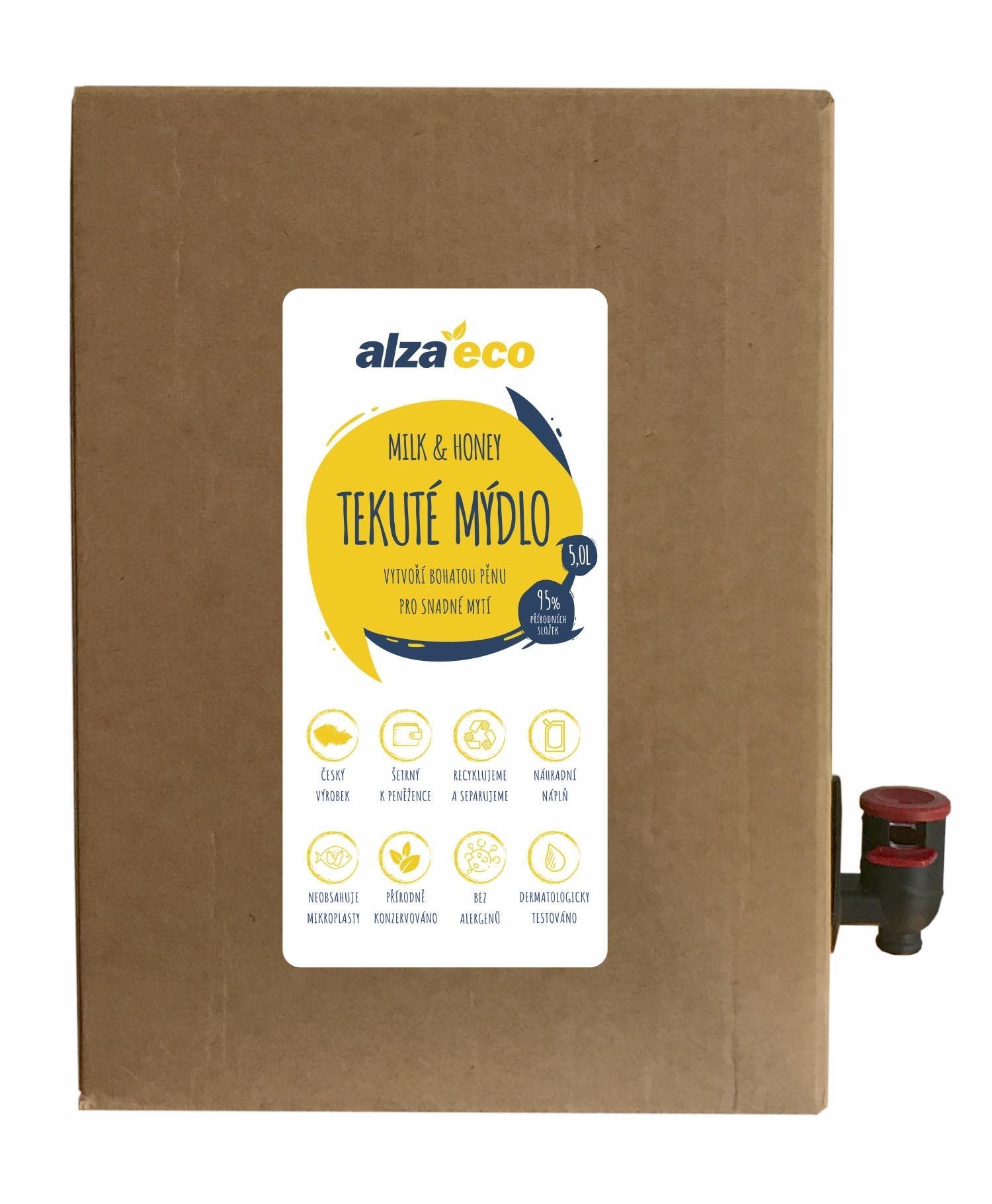 AlzaEco Tekuté mydlo Milk & Honey 5 l Tekuté mydlo