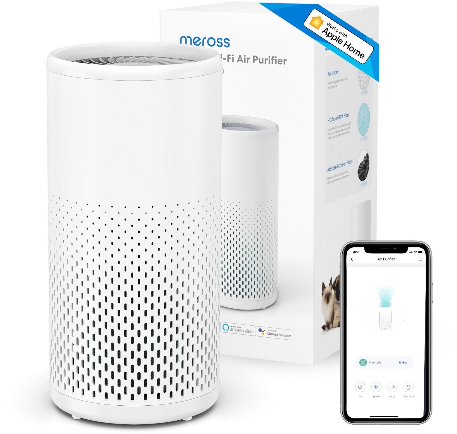 Meross Smart Wi-Fi Air Purifier Luftreiniger