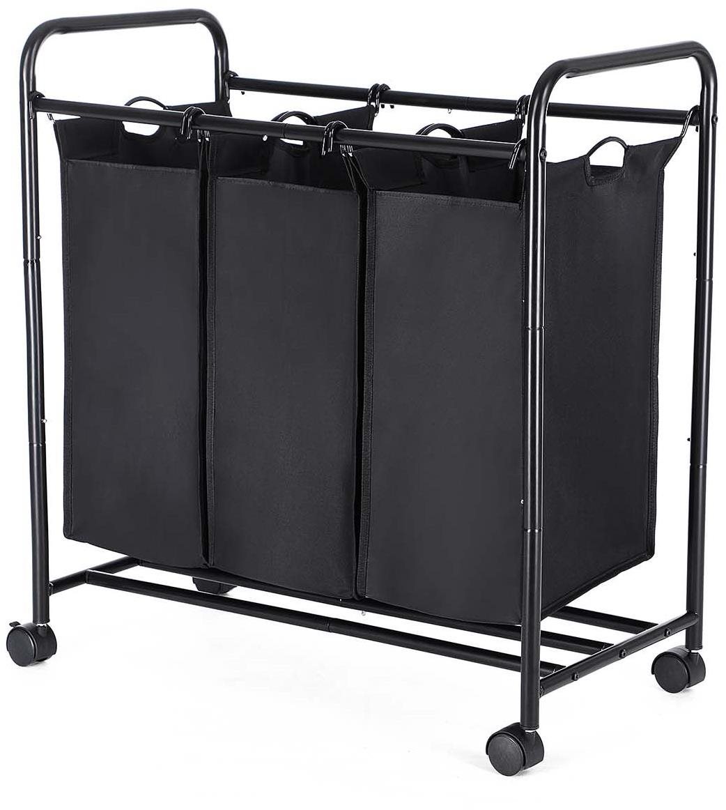 Songmics szortírozókosár 3 × 44 l mobil három kosárral, fekete...