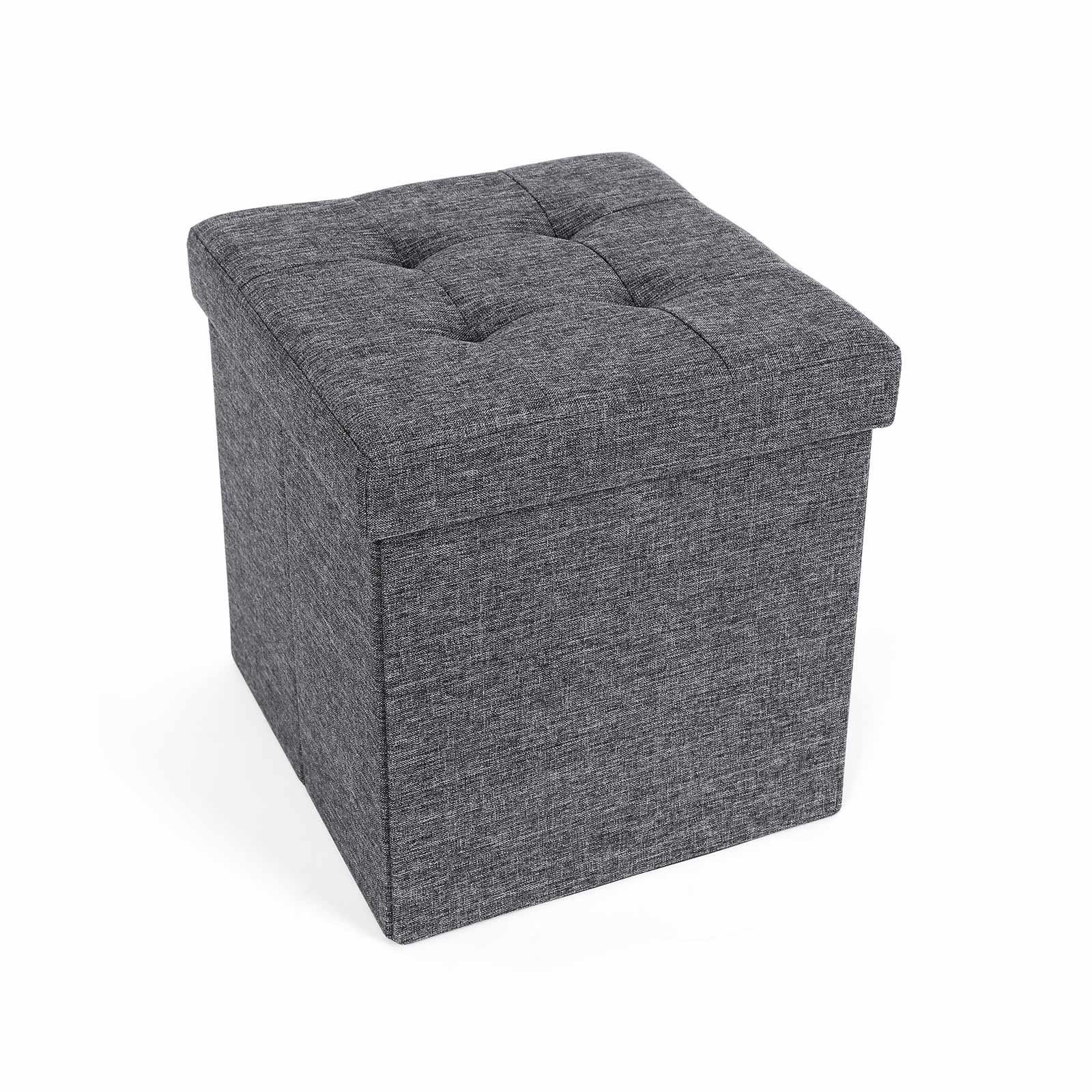 Songmics Tárolós puff, szürke 38×38×38 cm Puff