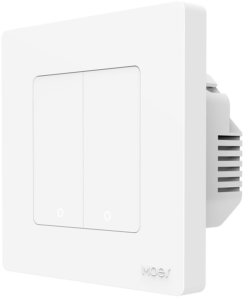 MOES ZS-SR-EU2, Zigbee, 2Gang, White Kapcsoló