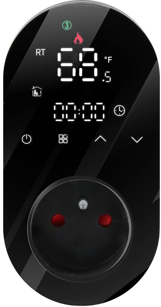 MOES Smart Plug + Thermostat, Wi-Fi, Black Okos konnektor