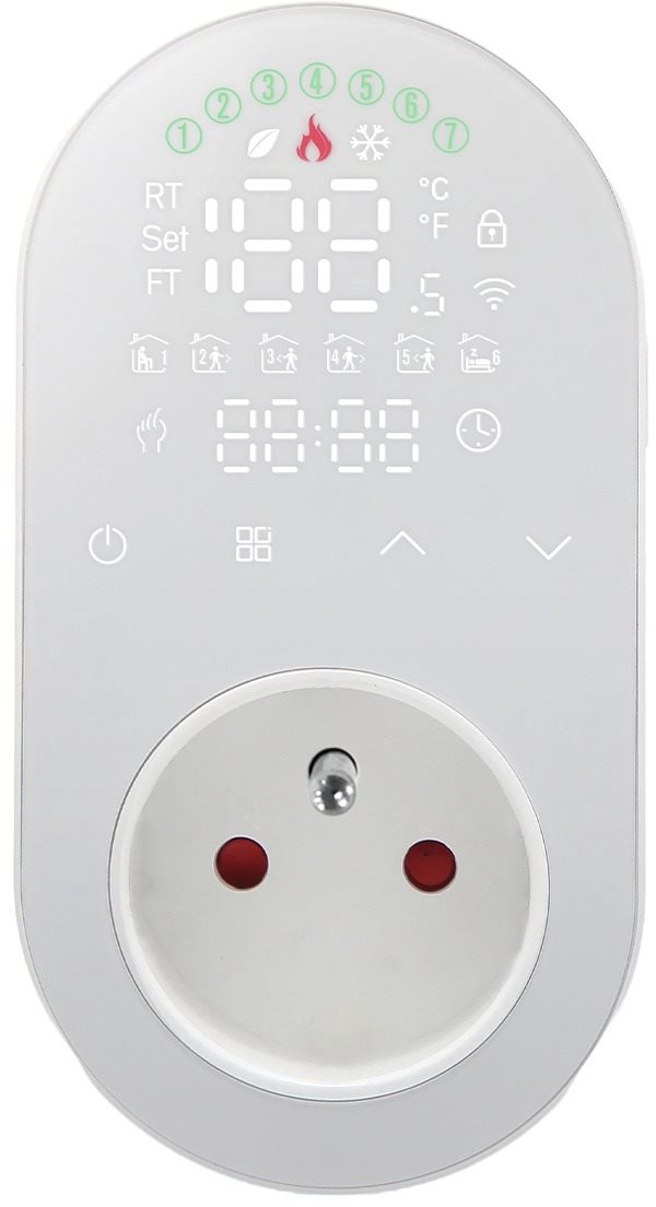 MOES Smart Plug + Thermostat, WiFi, White Smart zásuvka