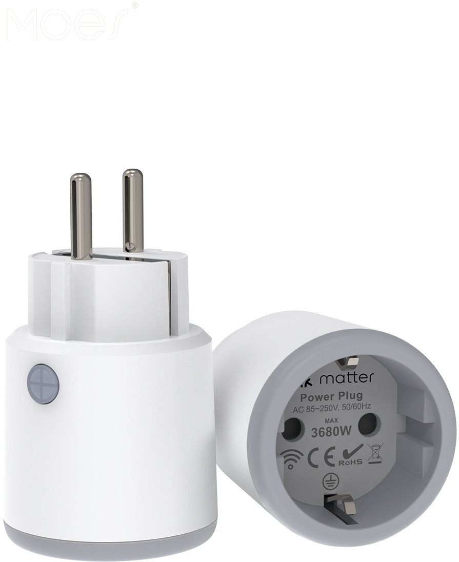 MOES Matter smart plug 16 A (with power monitor) Smart zásuvka