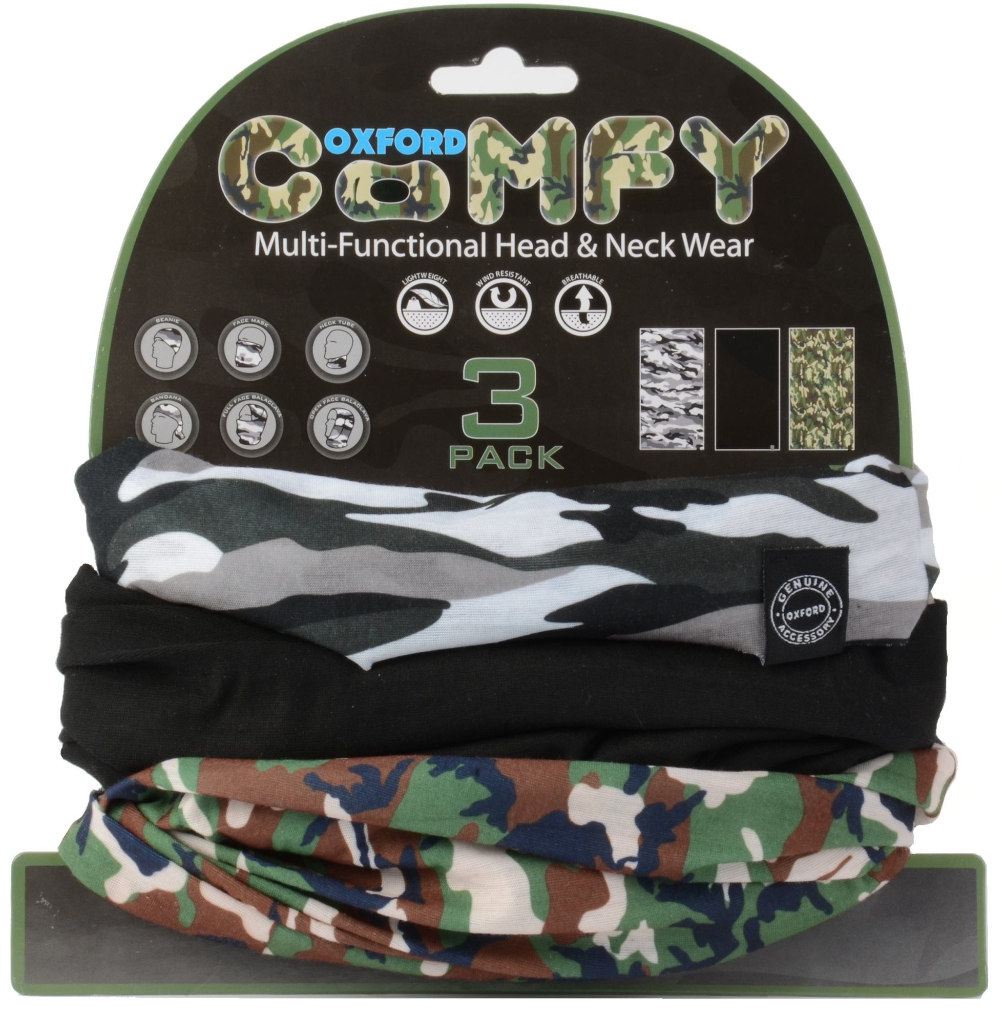 OXFORD nákrčníky Comfy Camo, (sada 3 ks) Nákrčník