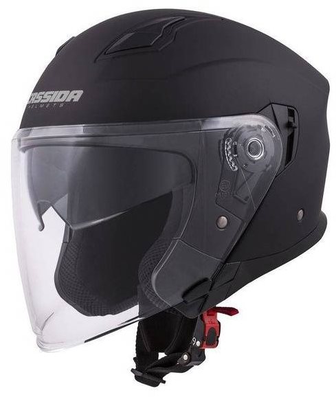 CASSIDA Jet Tech (mattfekete/szürke logók, XS méret) Motoros sisak