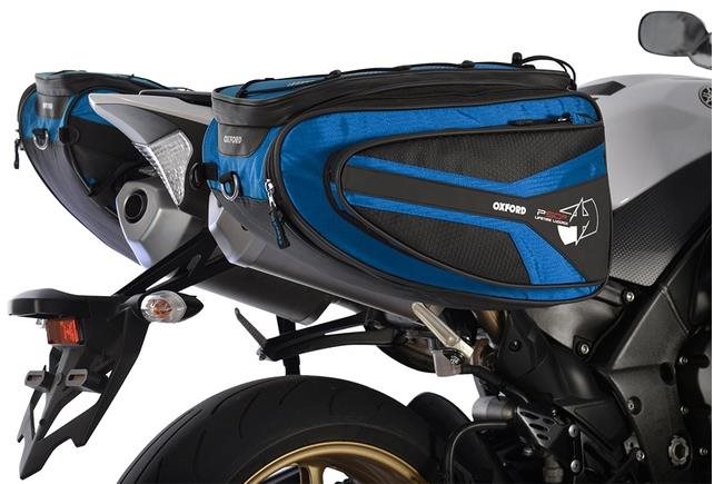 OXFORD Bočné tašky na motocykel P50R (čierno/modré, objem 50 l,...