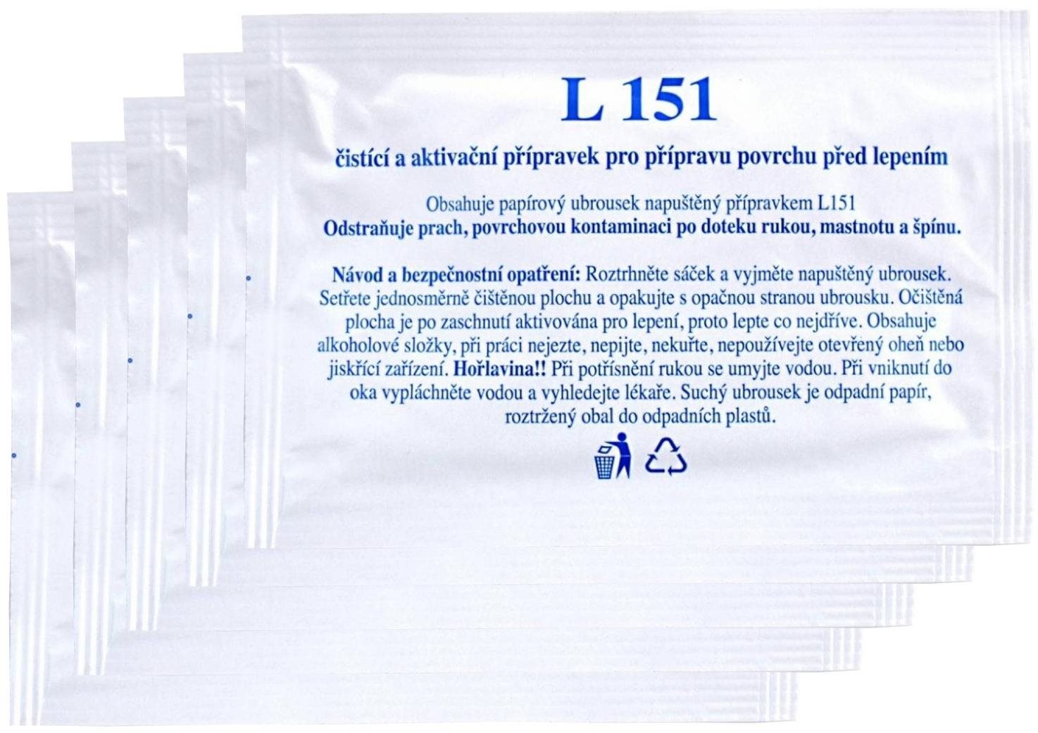 SEFIS L151, čistiaci a aktivačný obrúsok, 5 ks Čistiace utierky