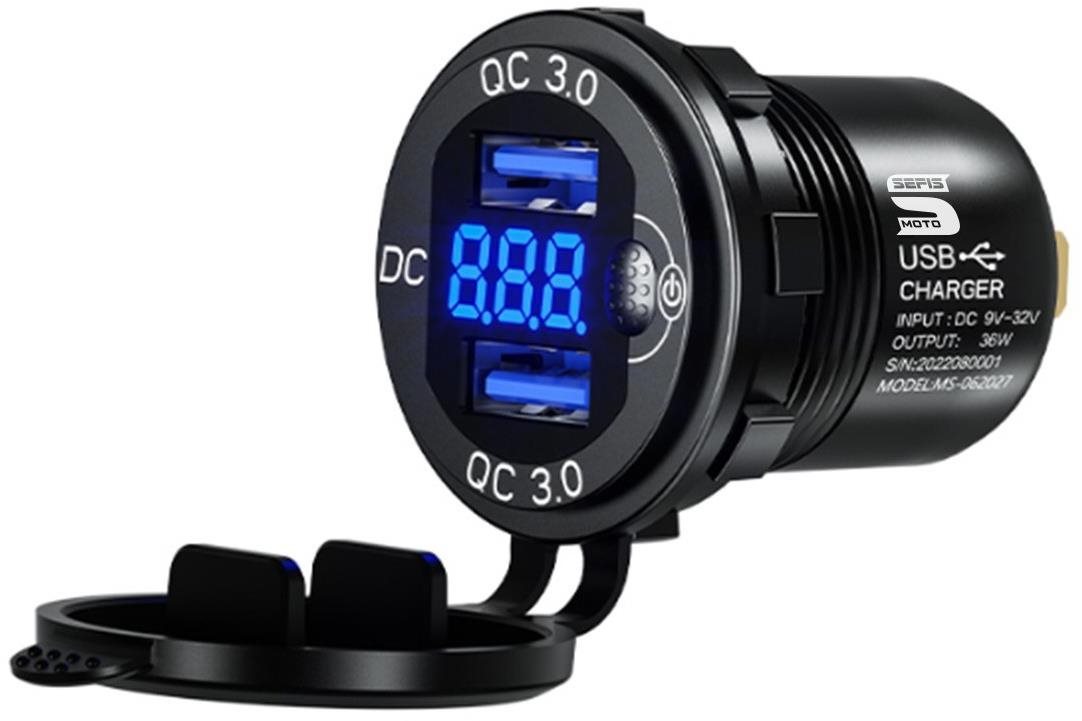 SEFIS 2× USB-A zásuvka – nabíjačka 36W QC 3.0 Autoadaptér