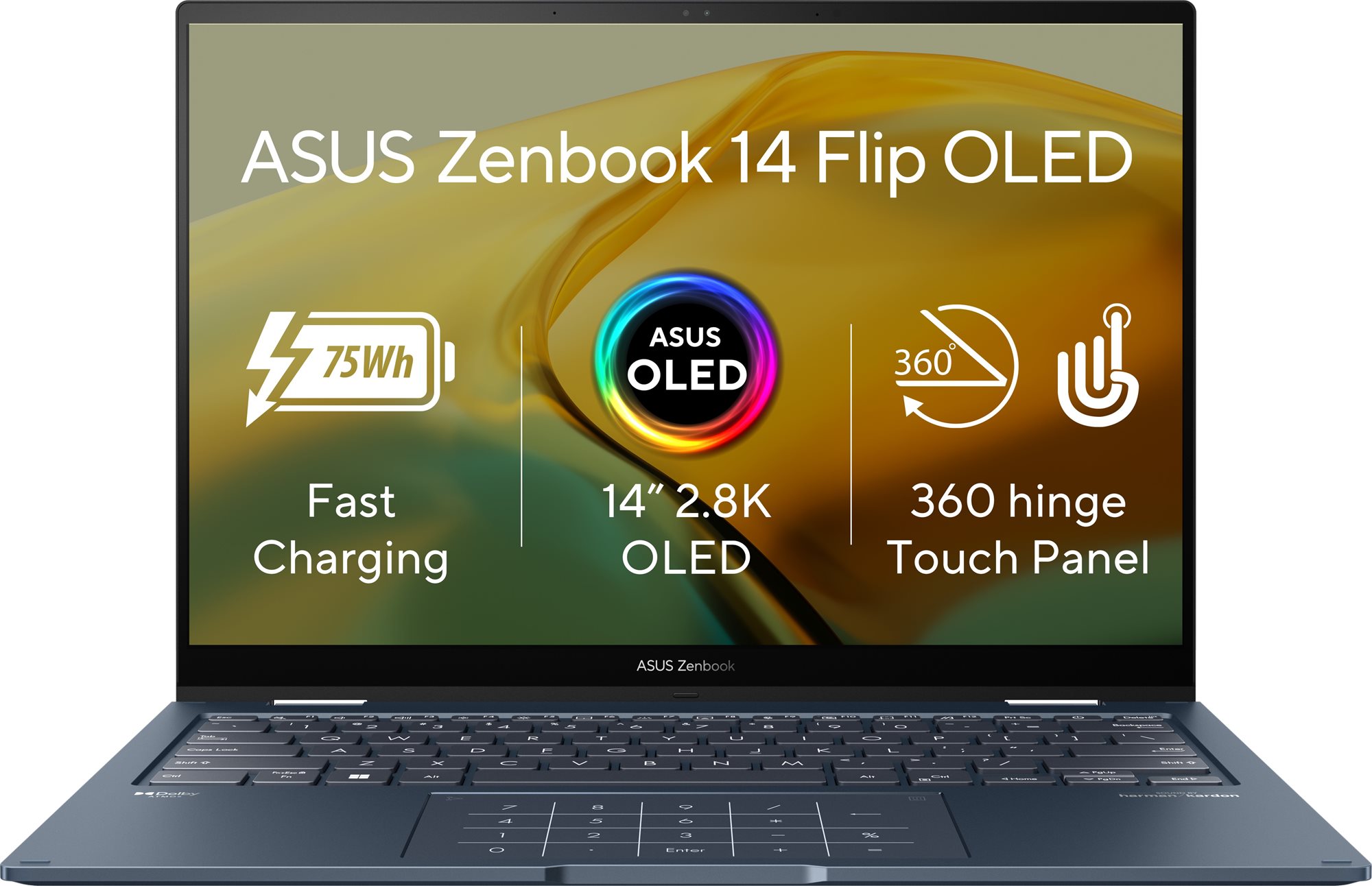 ASUS Zenbook 14 Flip OLED UP3404VA-OLED058W Ponder Blue celokovový...