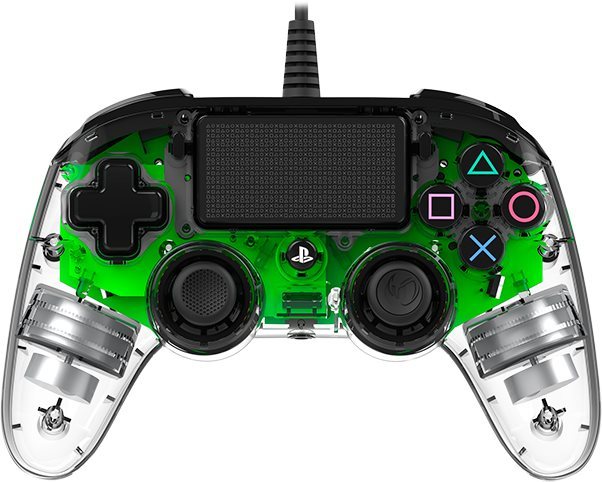 Nacon Wired Compact Controller PS4 - průhledný zelený Gamepad