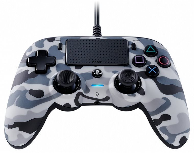 Nacon Wired Compact Controller PS4 - šedá kamufláž Gamepad