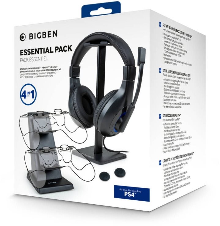 BigBen Essential Pack 4v1 - PS4 Accessoire pour manette