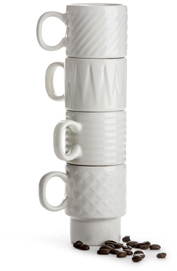 SAGAFORM Šálky espresso Coffee&More 5017880, 4 ks, 100 ml, biele...