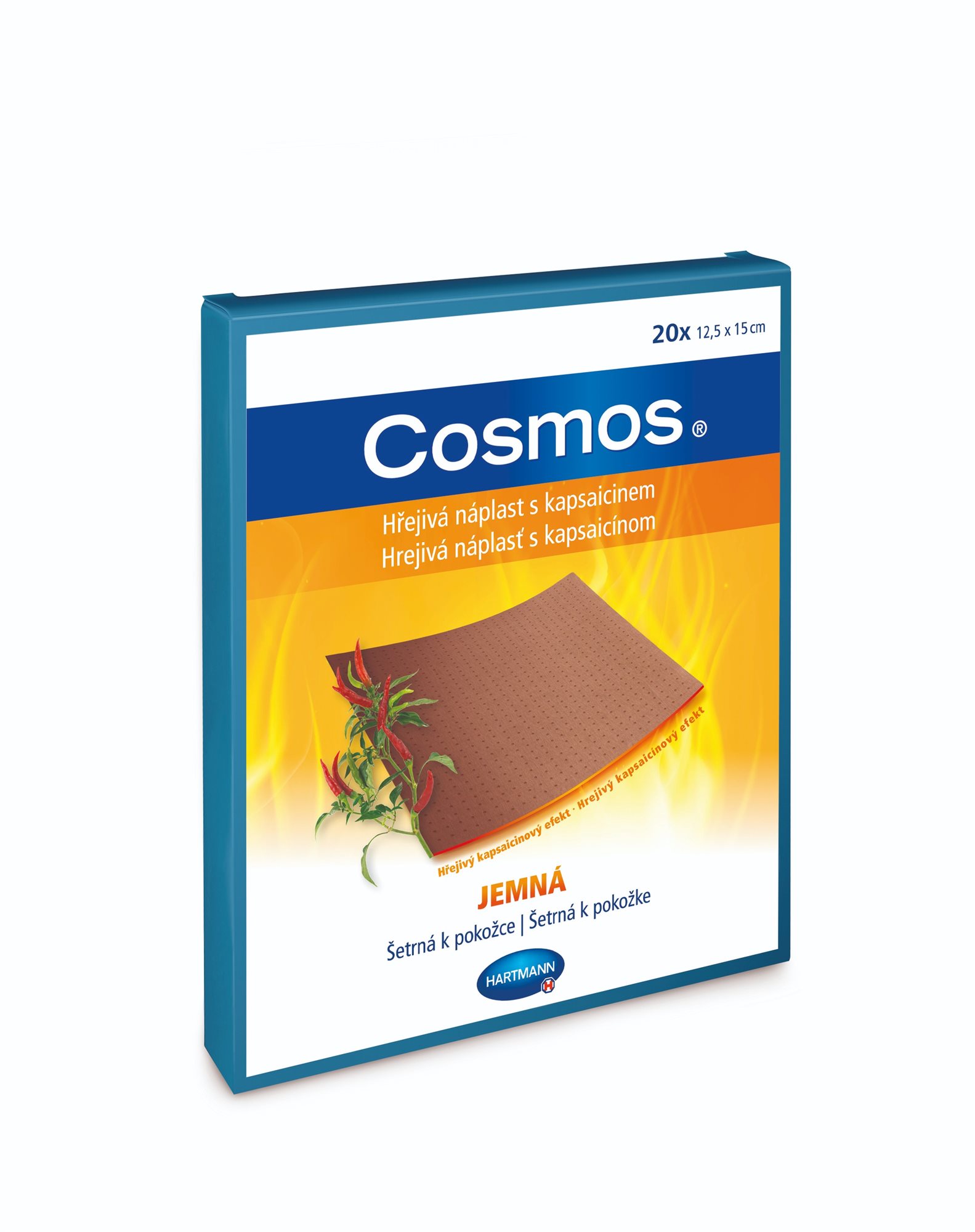 COSMOS Hrejivá na bolesť chrbta, jemná s kapsaicínom 20 ks 12,5 ×...