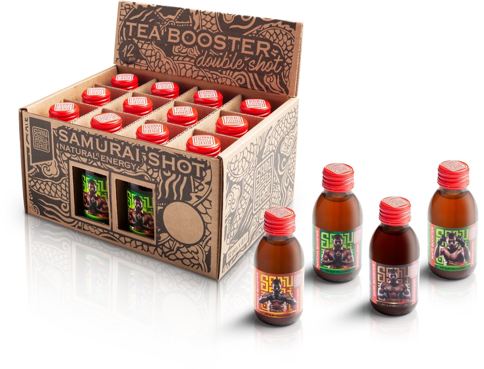 Samurai Shot Matcha Booster BJP 12×  0,1 l Energetický nápoj